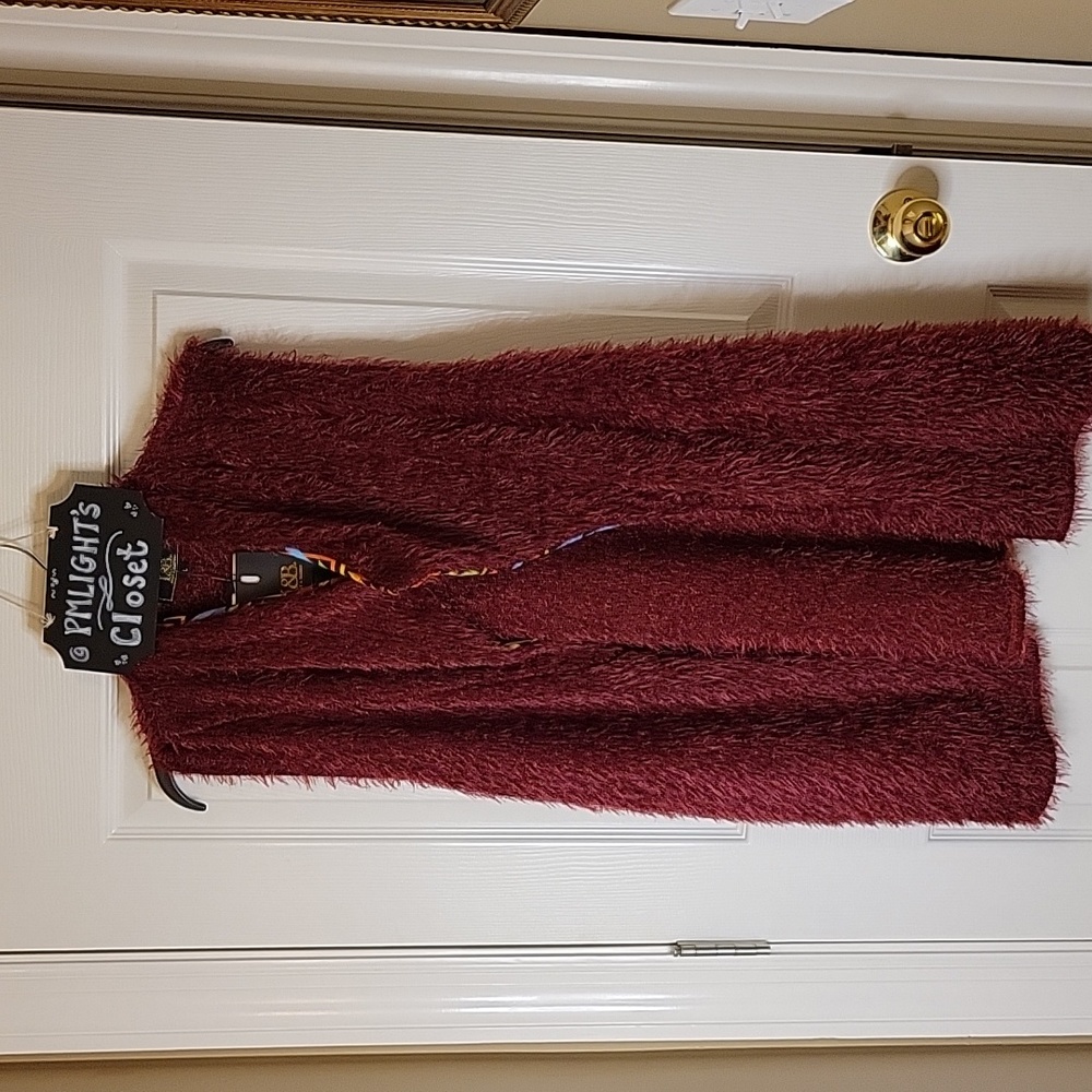 Lucky & Blessed Vest New Large Dark Pink Faux Fur Western
